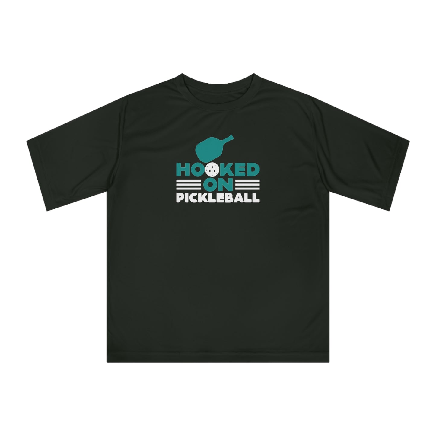 Men's Energetic Pickleball T-shirt - Hooked on Pickleball Black