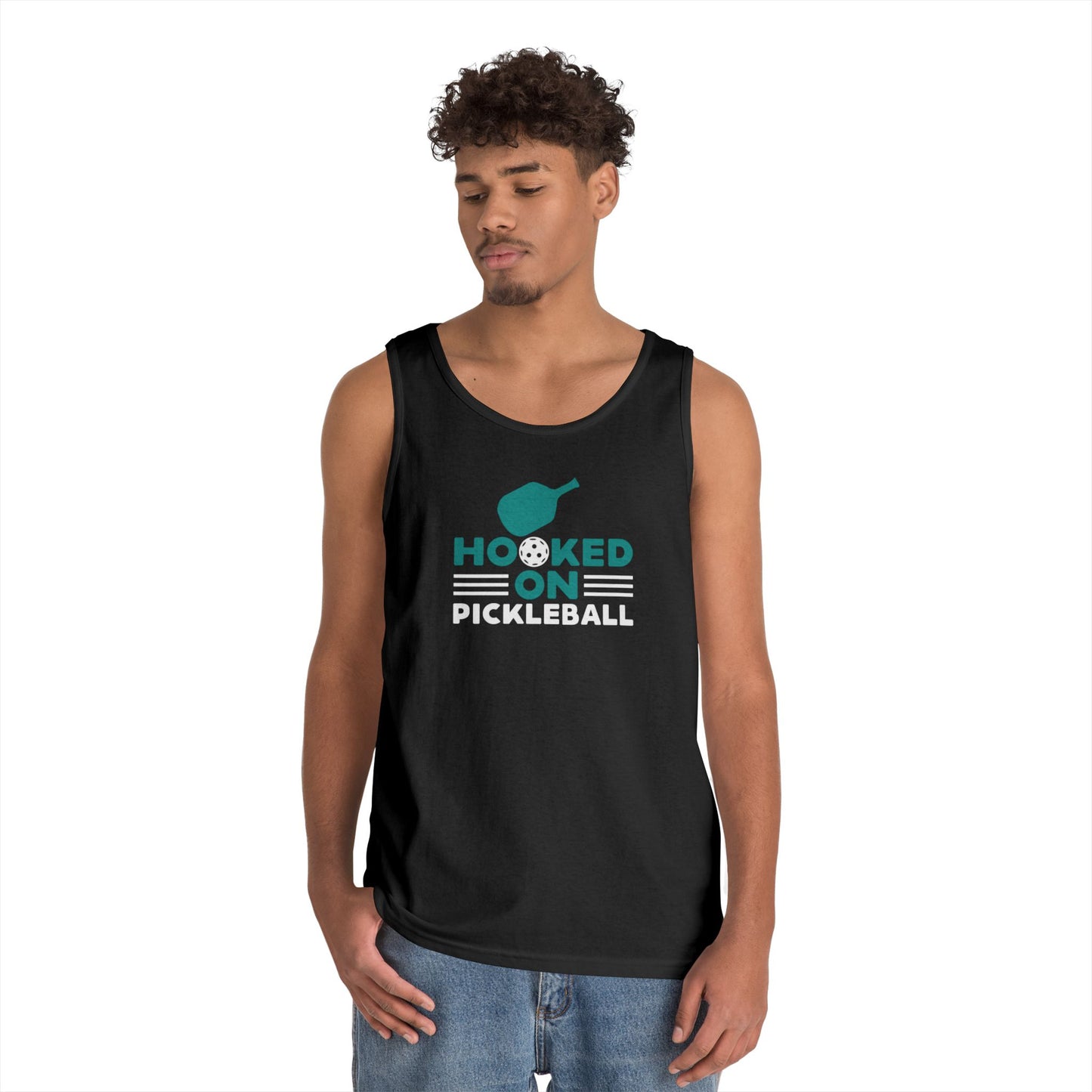 Men's Durable Pickleball Tank Top - Hooked on Pickleball
