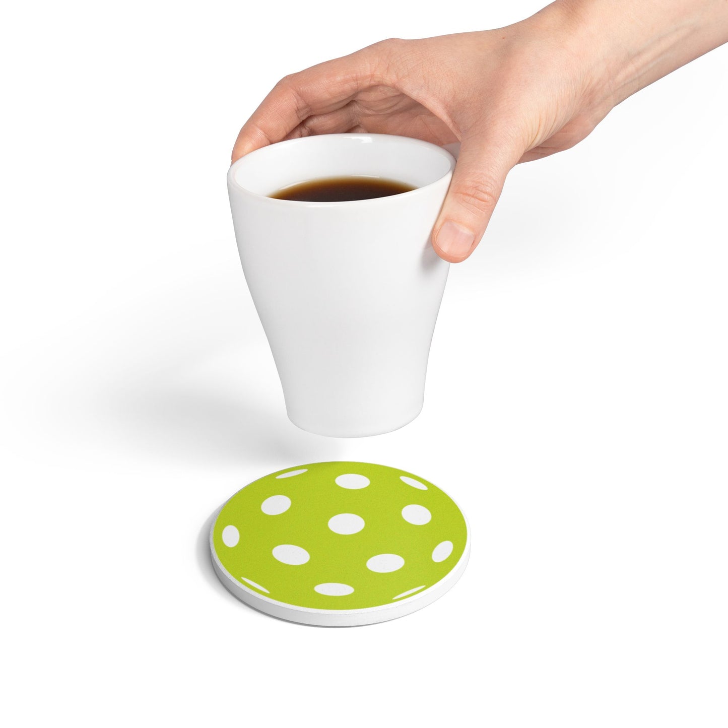 Funny Pickleball Ceramic Coaster - Ball