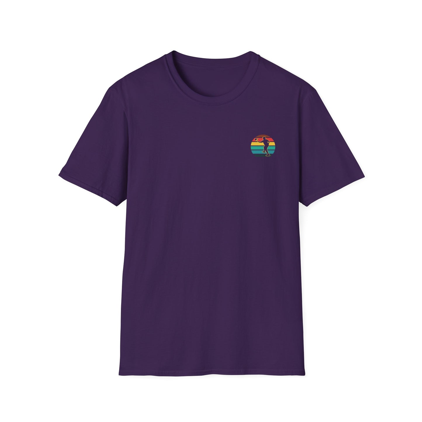 Men's Unique Pickleball T-shirt - Happy People Play Pickleball Purple