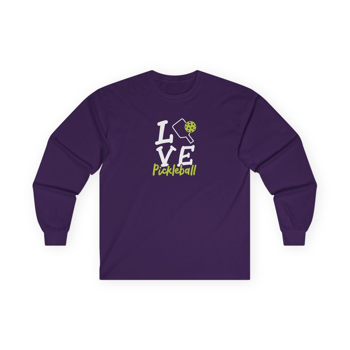 Women's Unique Pickleball Long Sleeves top - Love Pickleball Purple