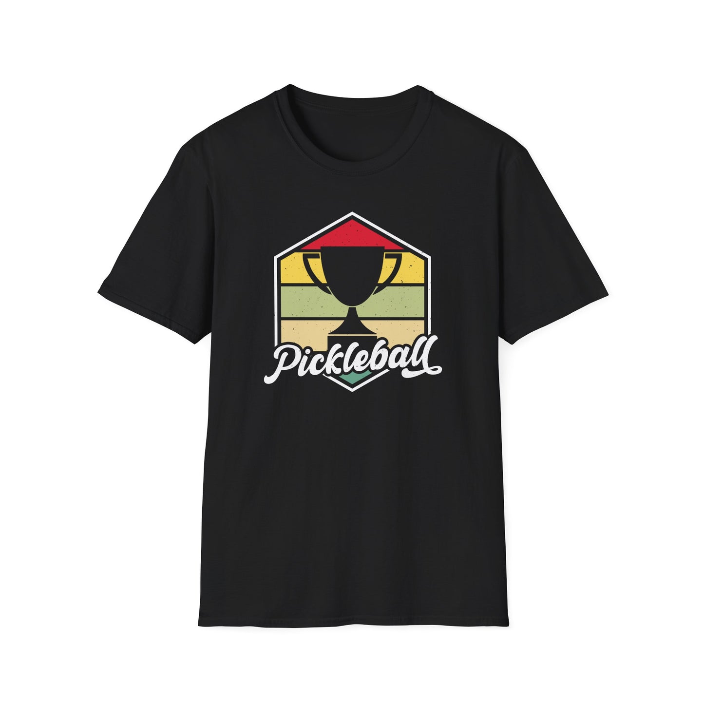 Men's Eye-Catching Pickleball T-shirt - Pickleball Retro Black