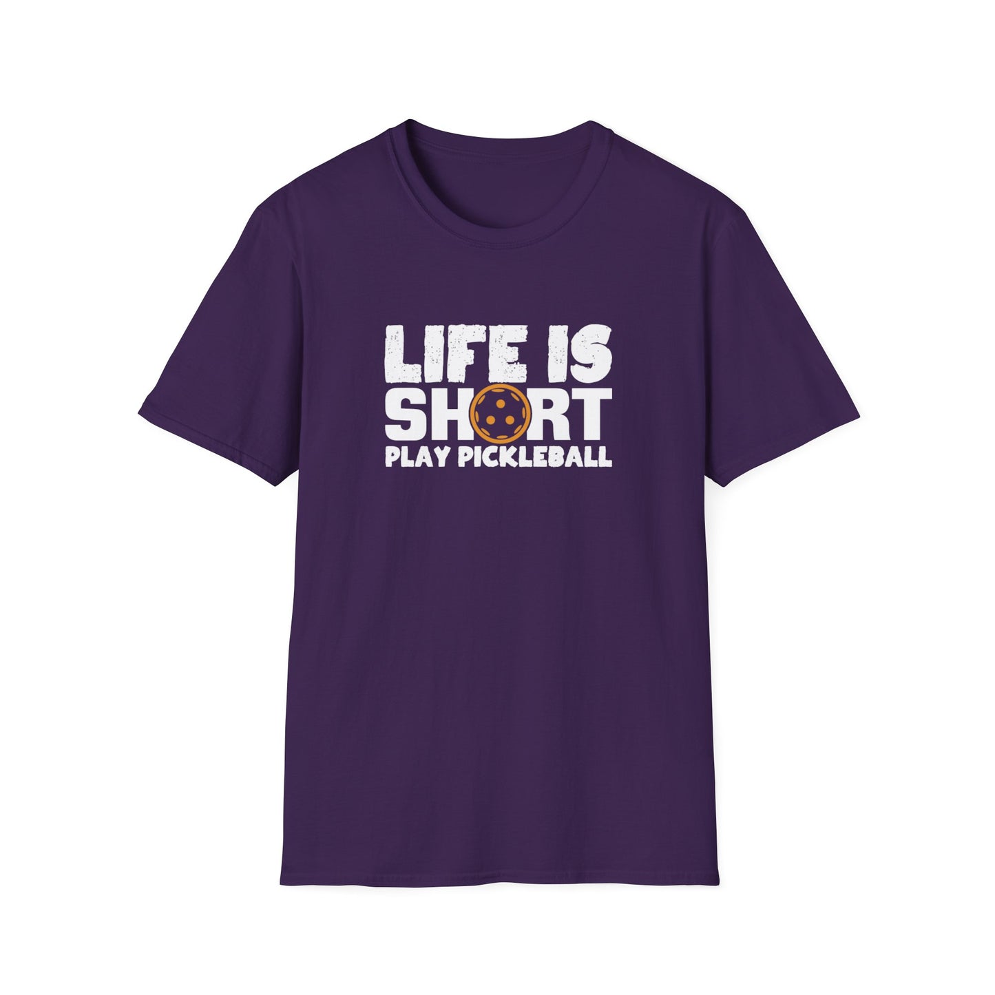 Men's Hilarious Pickleball T-shirt - Life Is Short Play Pickleball Purple
