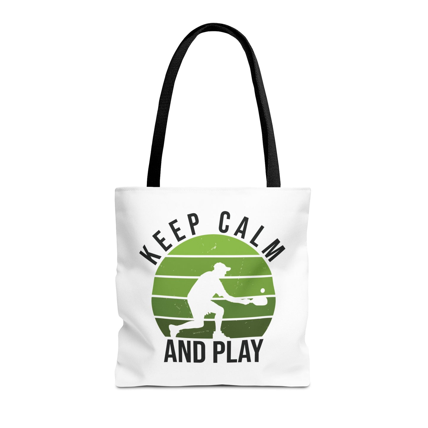 Pickleball Durable Tote Bag - Keep Calm and Play Black