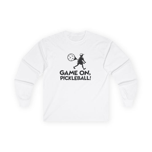 Men's Lightweight Pickleball Long Sleeves top - Game On Pickleball White