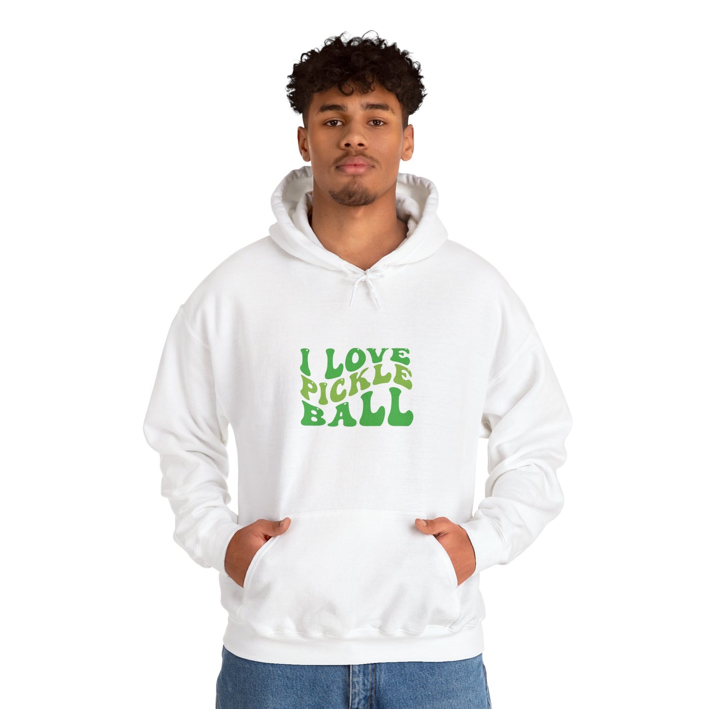 Men's Stylish Pickleball Hoodie - I Love Pickleball