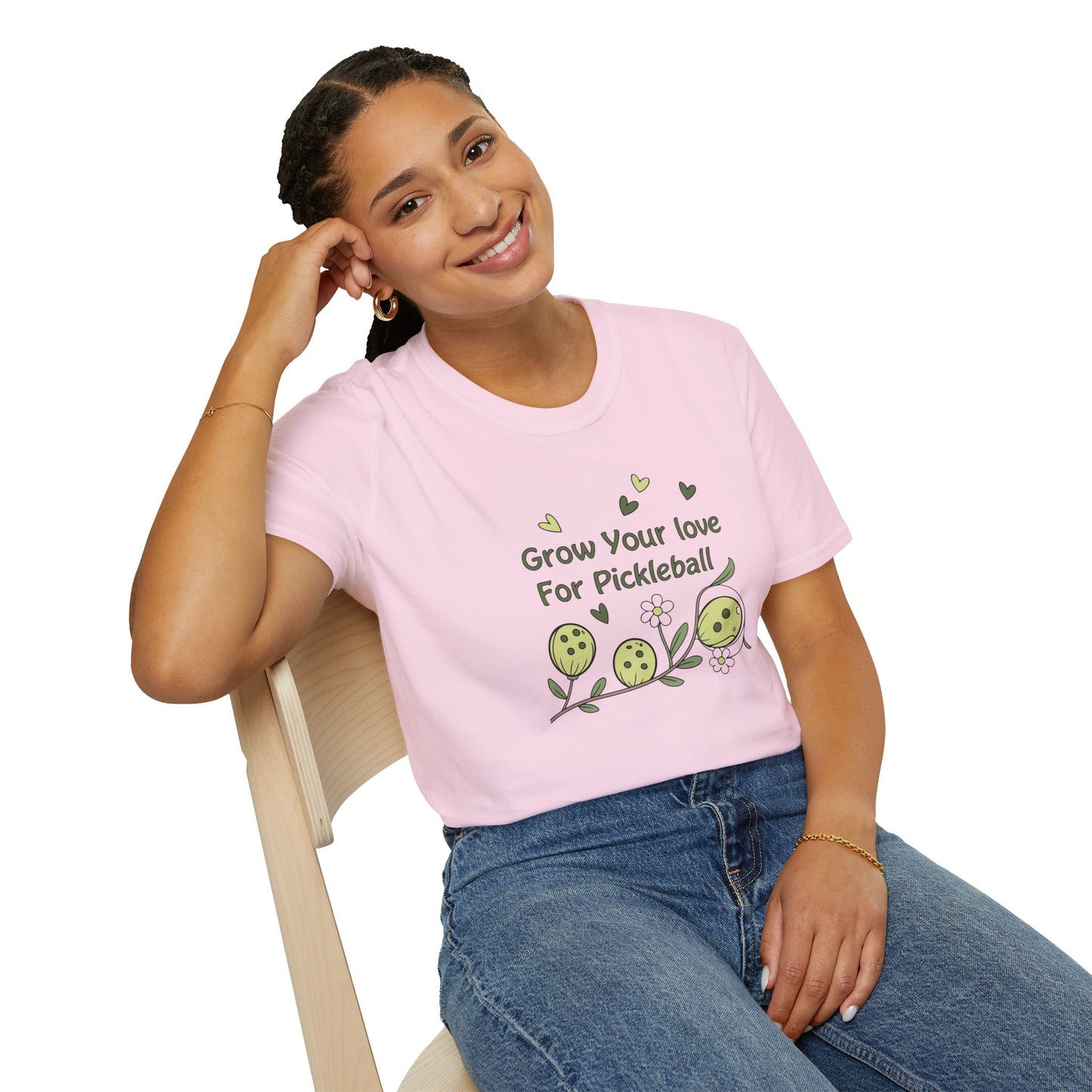 Women's Unique Pickleball T-shirt - Grow Your Love For Pickleball