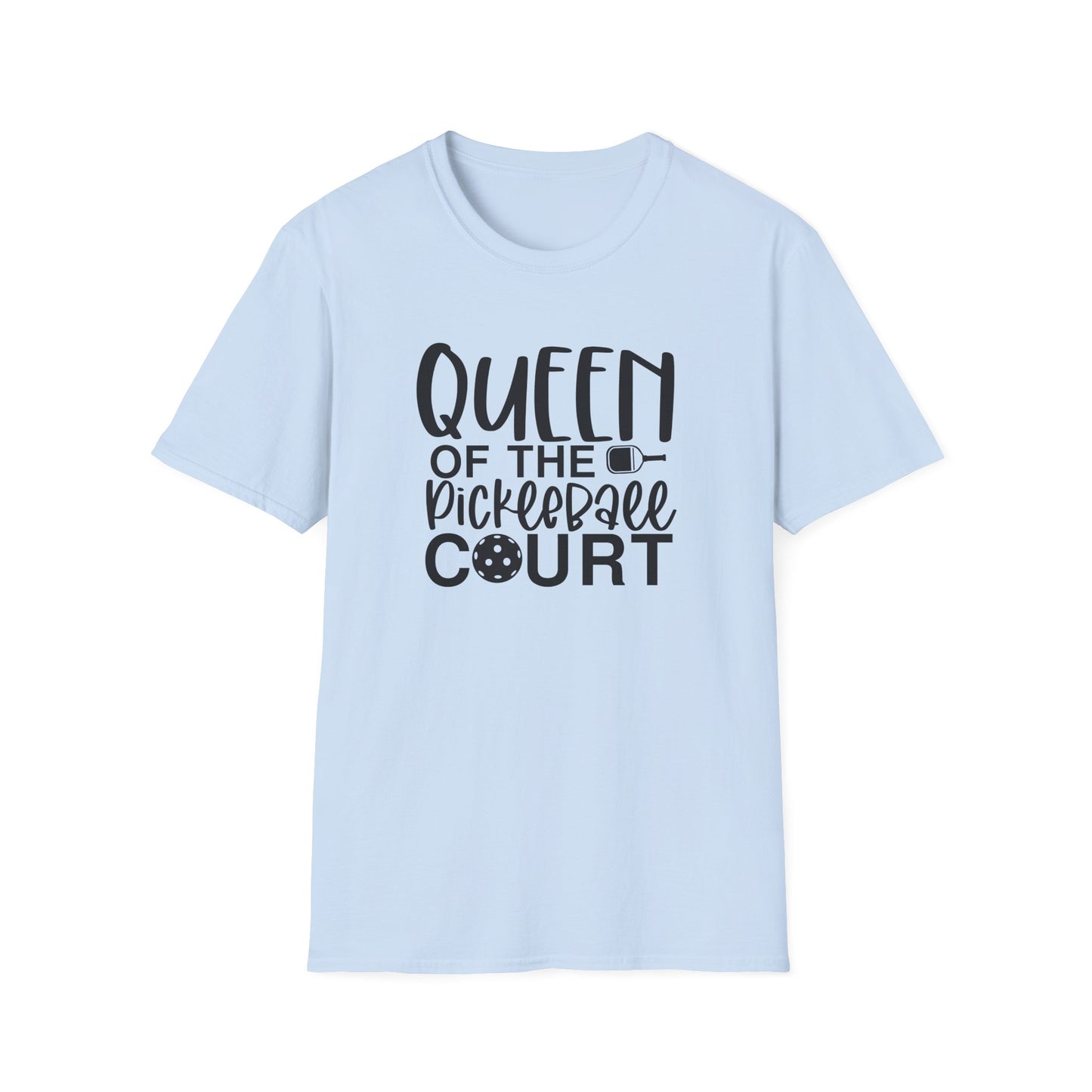 Women's Lightweight Pickleball T-shirt - Queen of the Pickleball Court Blue