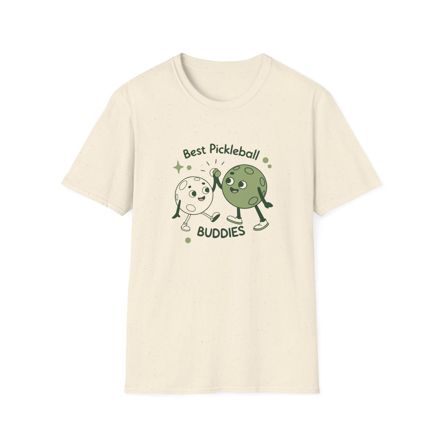 Women's Colorful Pickleball T-shirt - Best Pickleball Buddies Beige