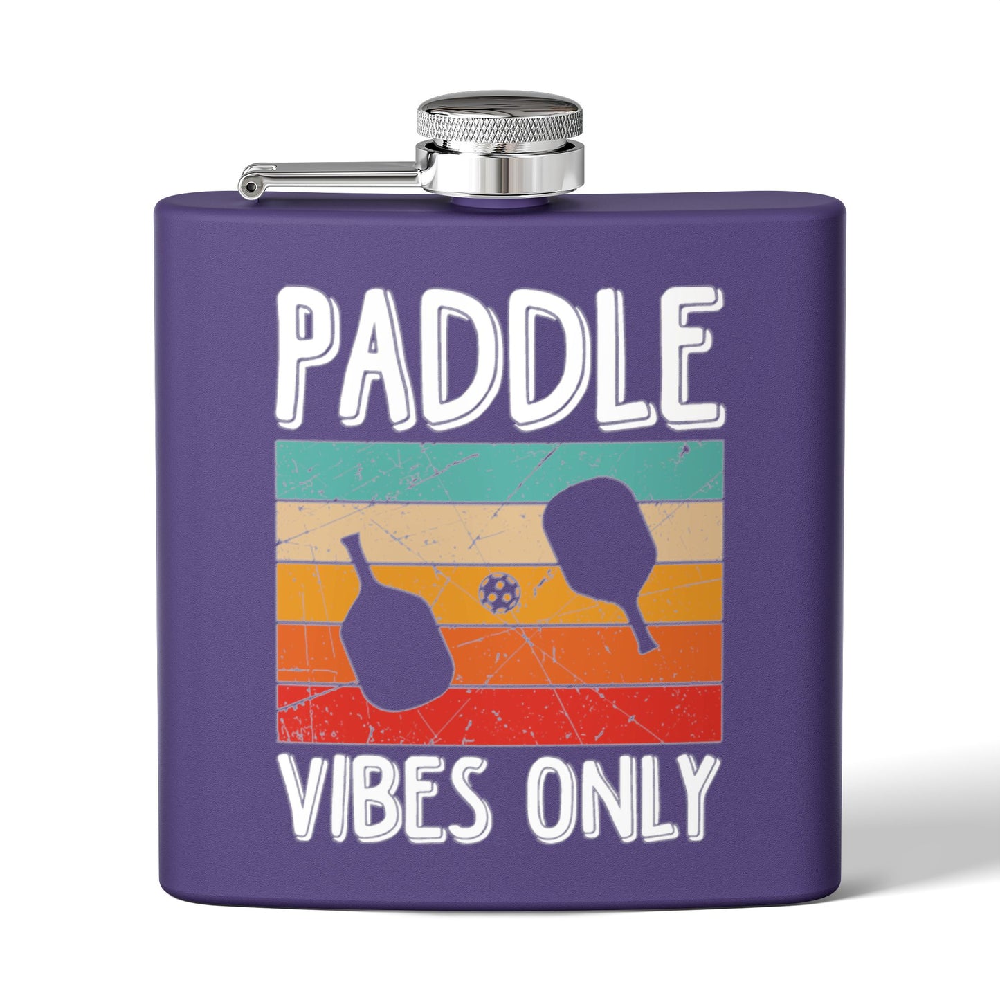 Pickleball Colorful Flask - Paddle Vibes Only