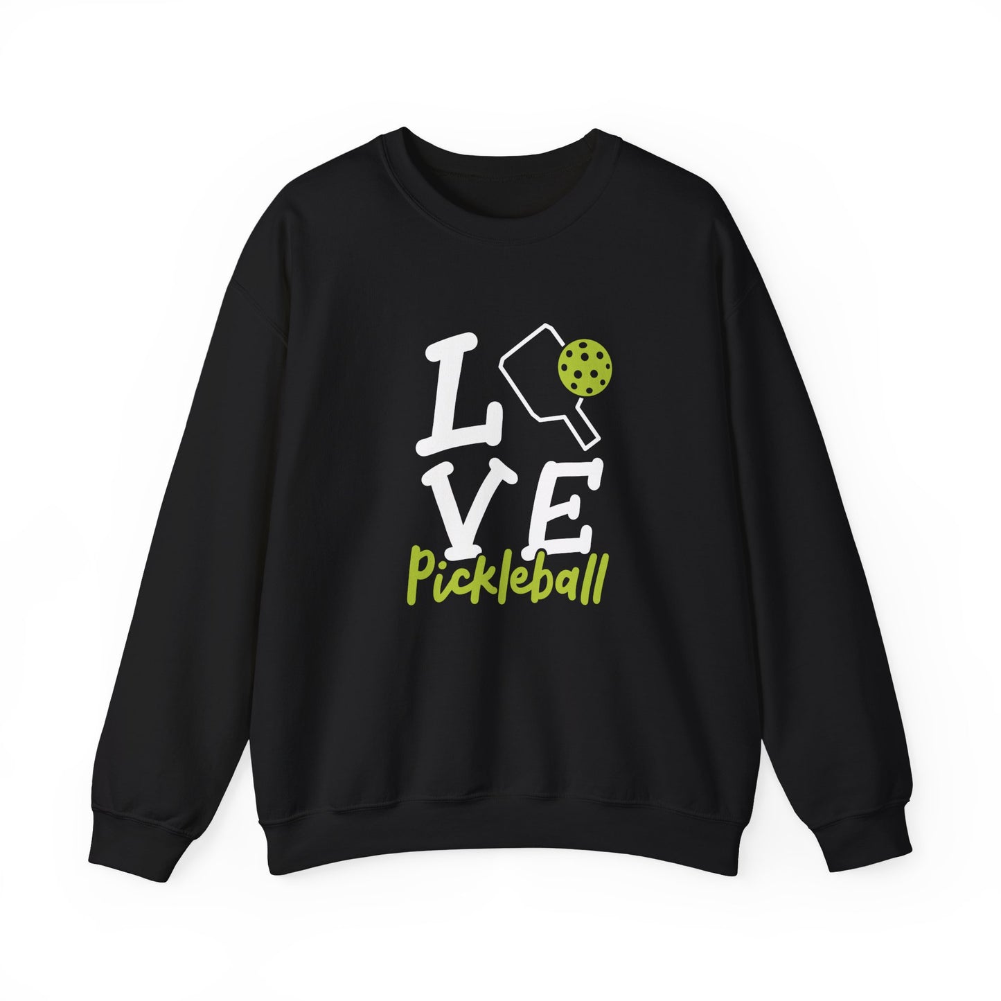 Women's Durable Pickleball Sweatshirt - Love Pickleball Black