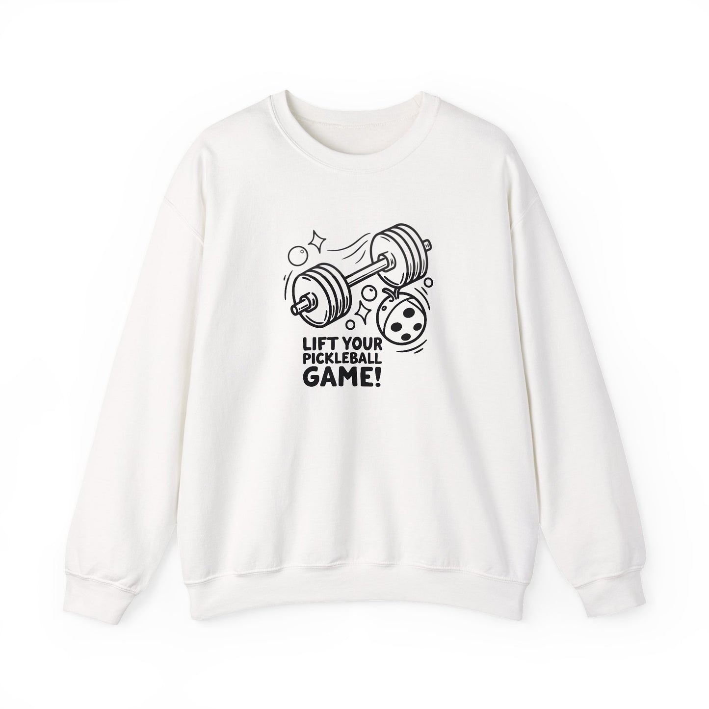 Men's Energetic Pickleball Sweatshirt - Lift Your Pickleball Game White
