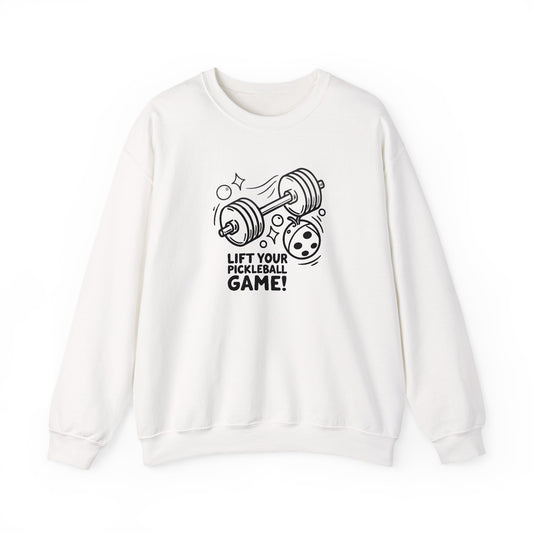 Men's Energetic Pickleball Sweatshirt - Lift Your Pickleball Game White