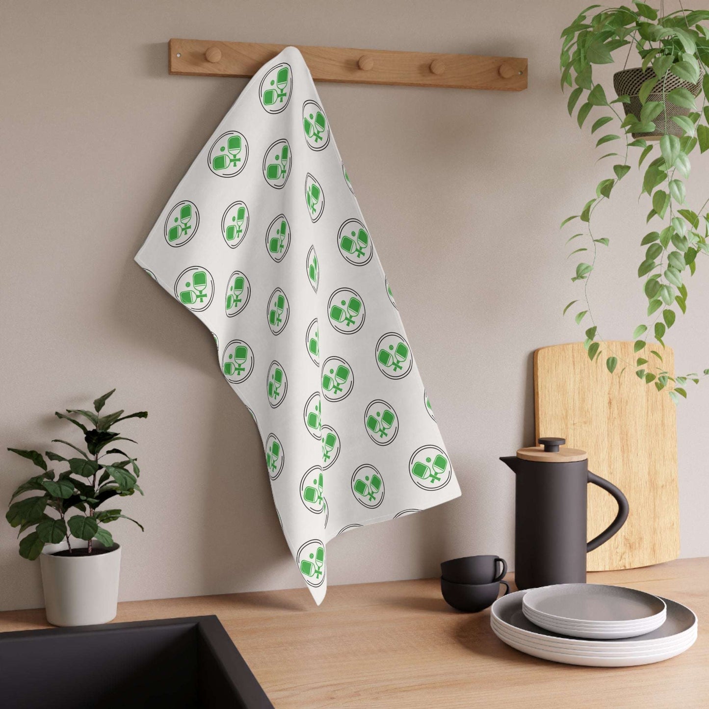 Pickleball Soft Tea Towel - Double Paddle Logo