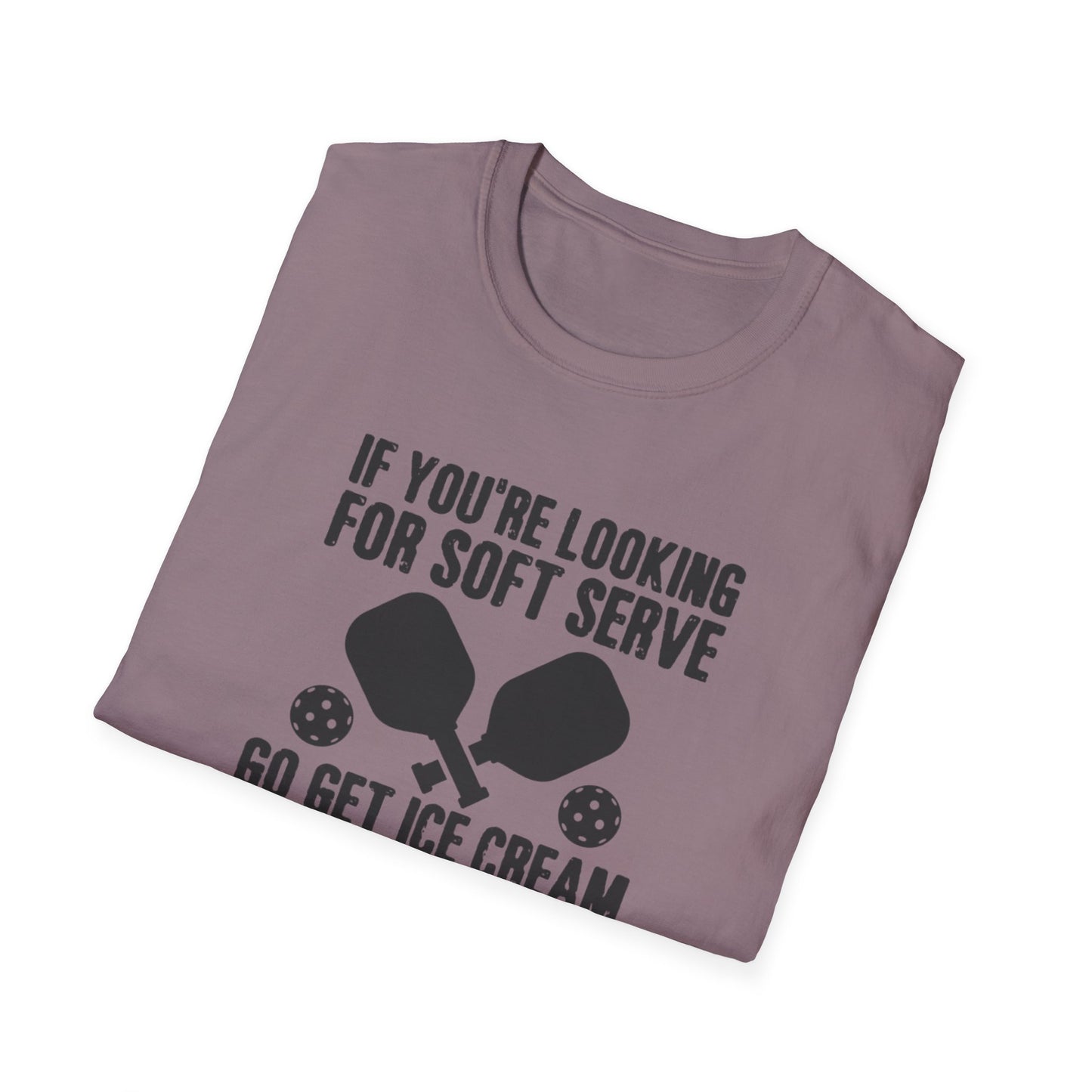 Men's Witty Pickleball T-shirt - Looking for Soft Serve? Get Ice Cream