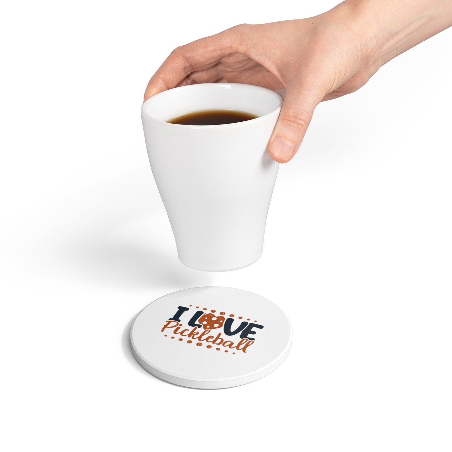Pickleball Memorable Ceramic Coaster - I Love Pickleball