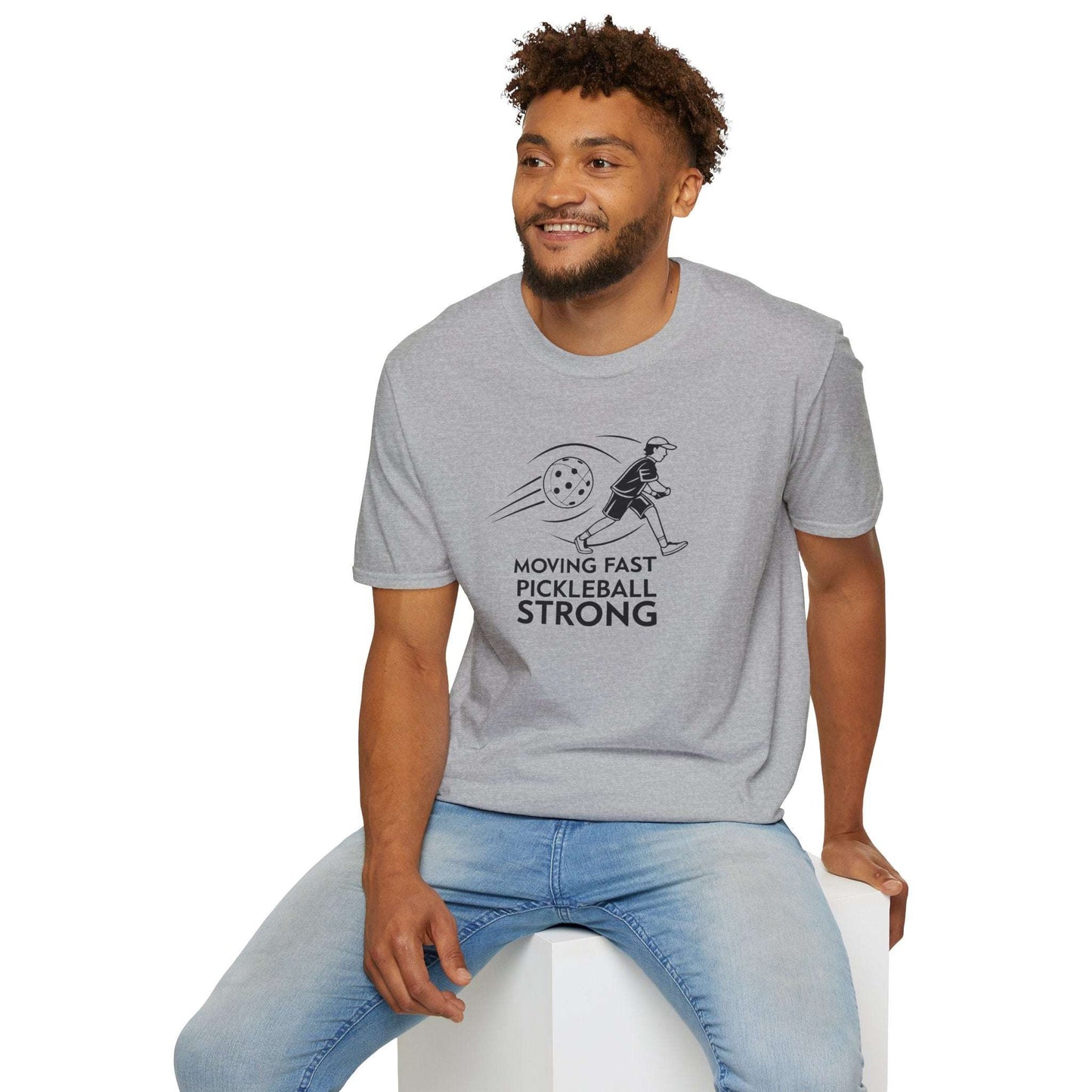 Men's Lightweight Pickleball T-shirt - Moving Fast Pickleball Strong