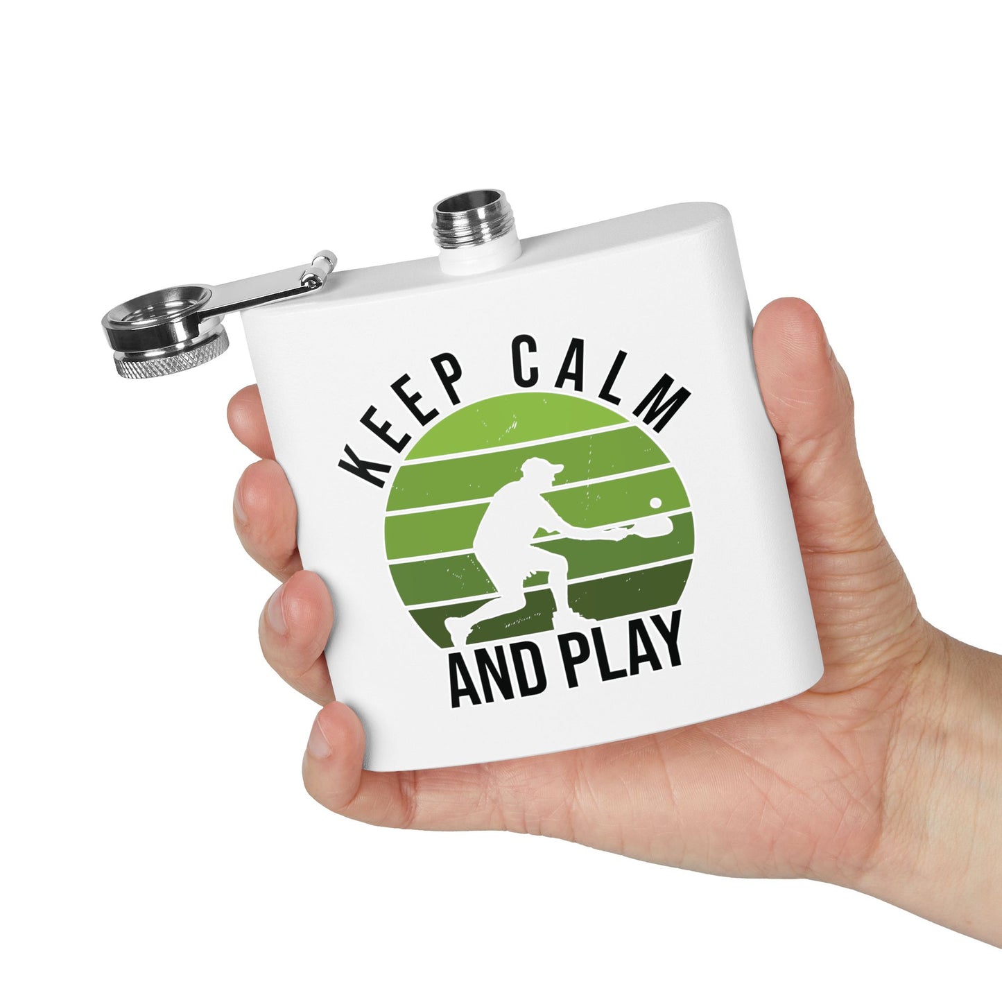 Pickleball Funny Flask - Keep Calm and Play