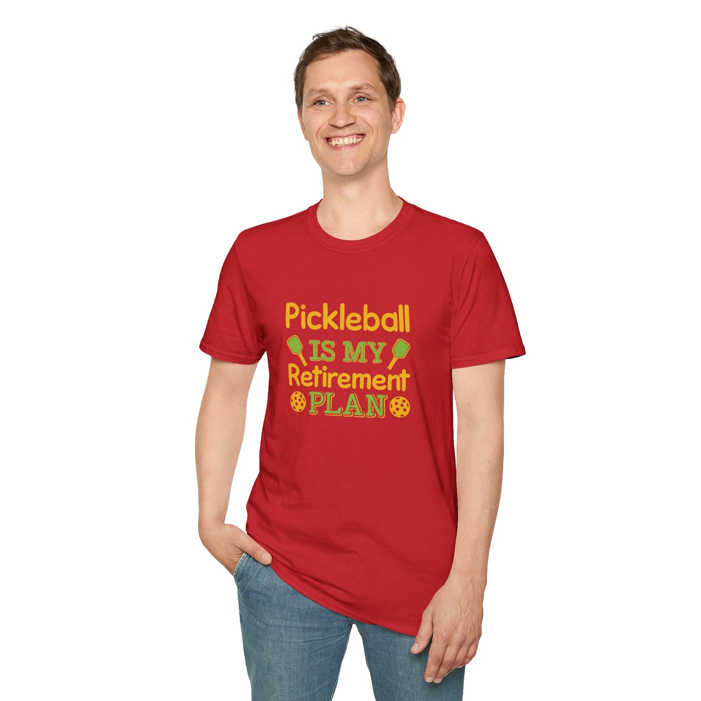 Men's Quirky Pickleball T-shirt - Pickleball Is My Retirement Plan