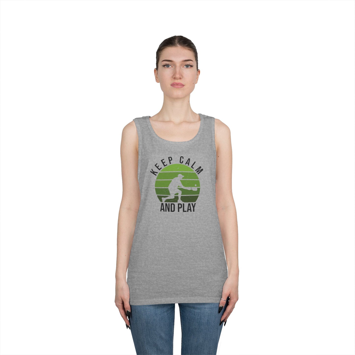 Women's Stylish Pickleball Tank Top - Keep Calm and Play