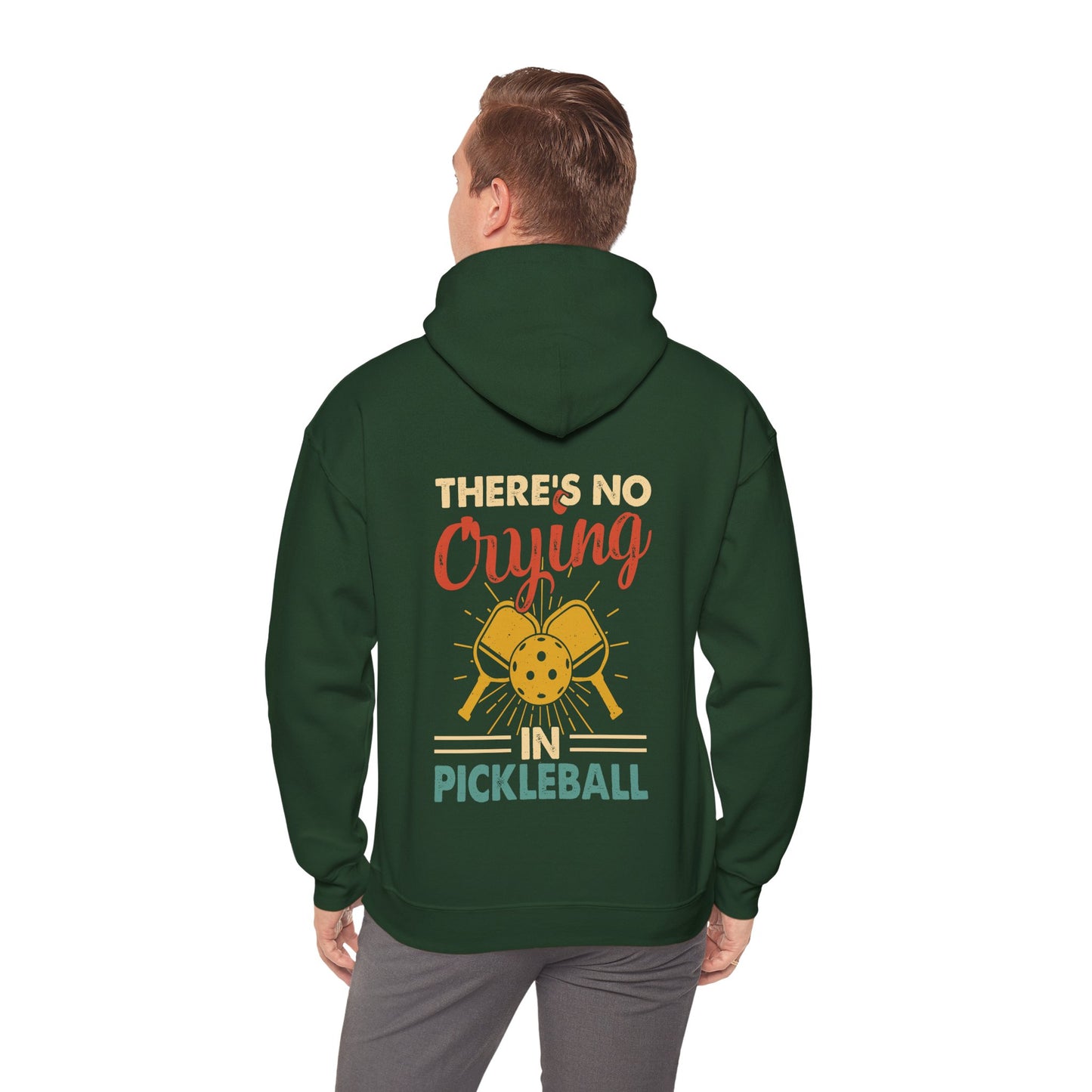 Men's Bold Pickleball Hoodie - There's No Crying in Pickleball