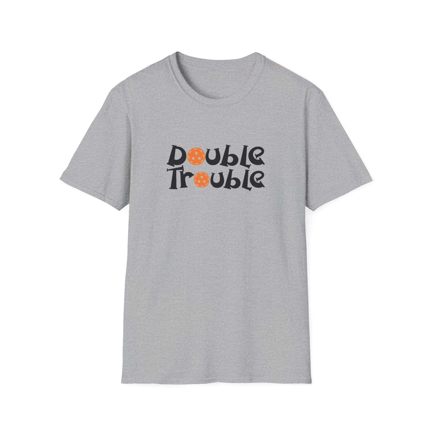 Men's Funny Pickleball T-shirt - Double Trouble Gray