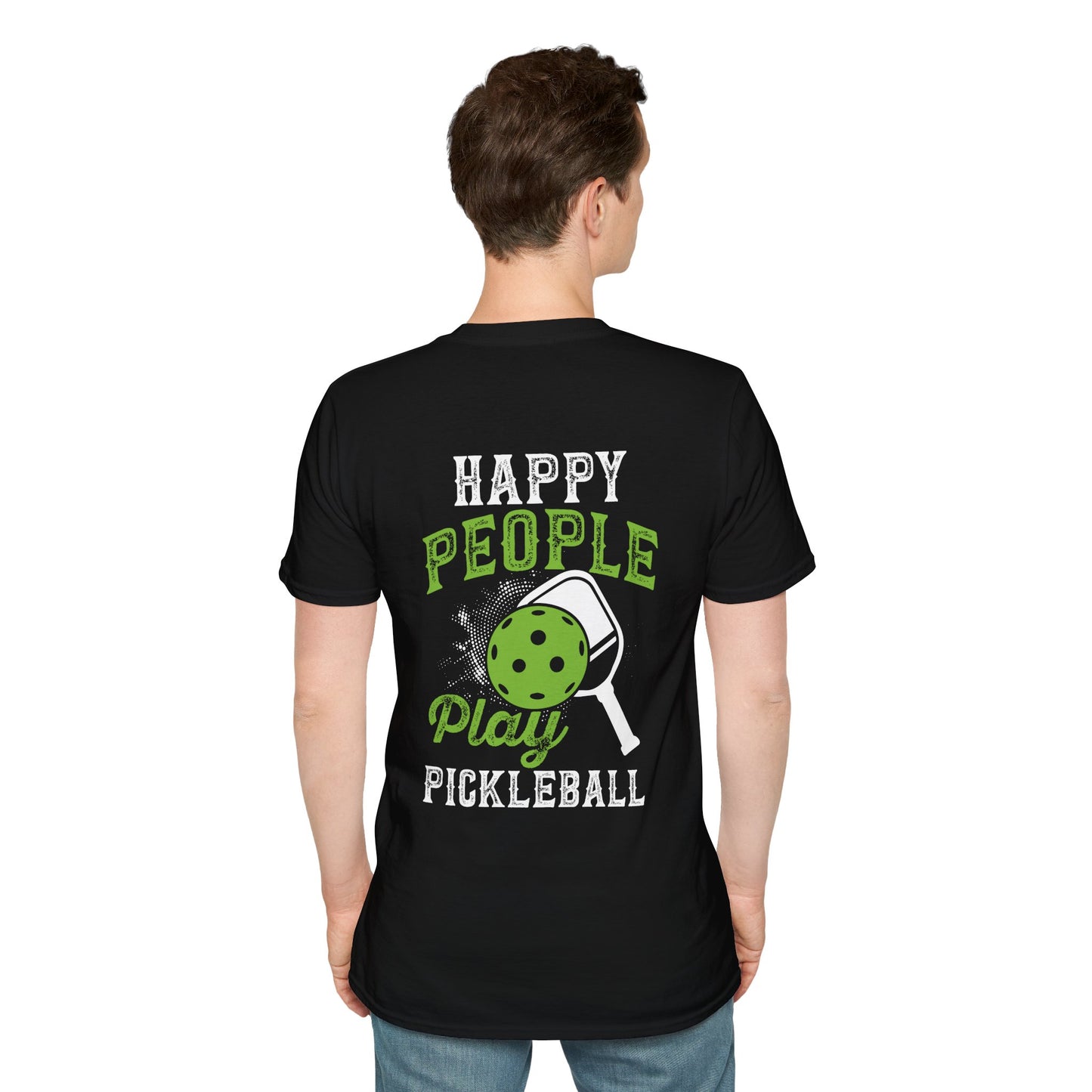Men's Unique Pickleball T-shirt - Happy People Play Pickleball