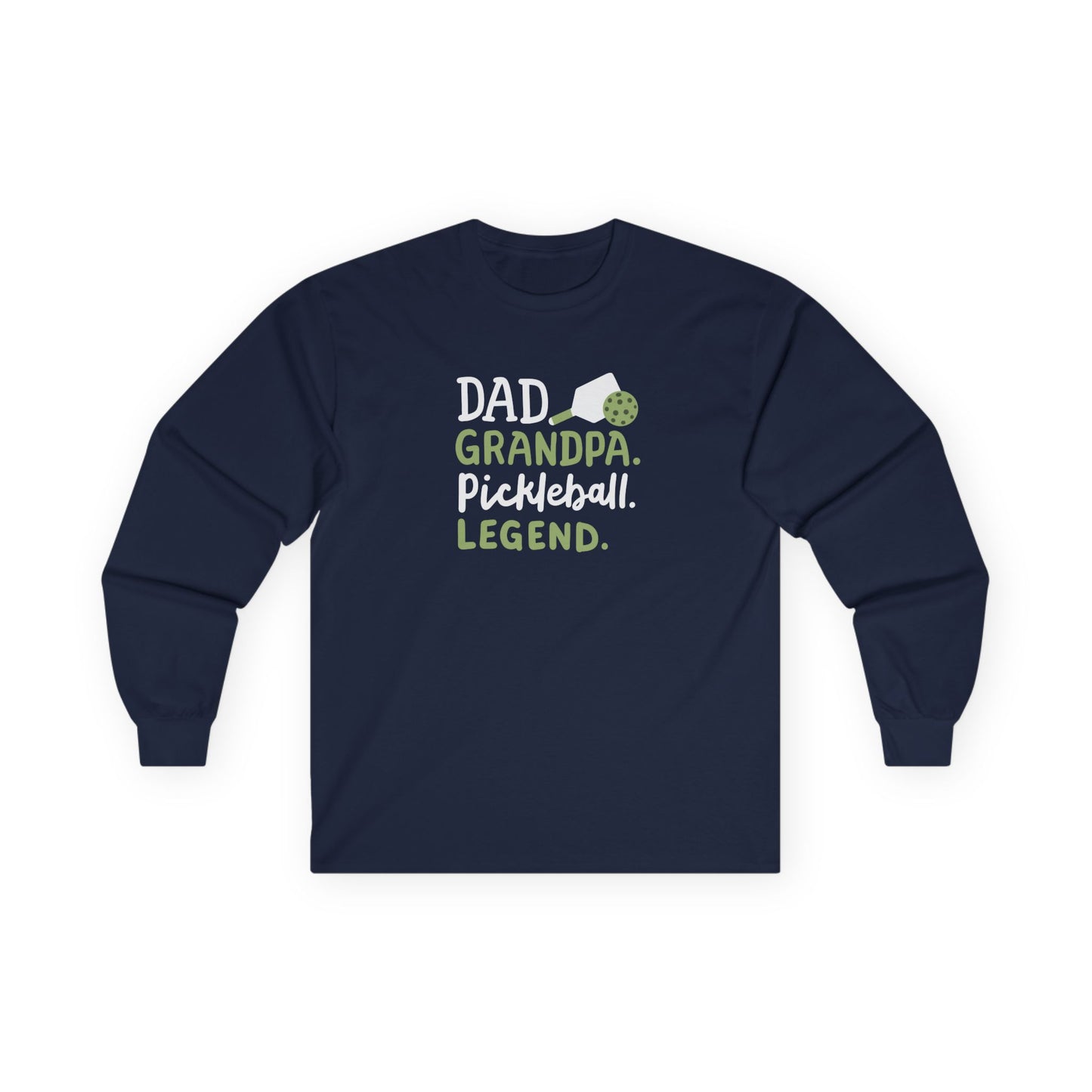 Men's Pickleball Long Sleeves top - Dad Grandpa Pickleball Legend Navy