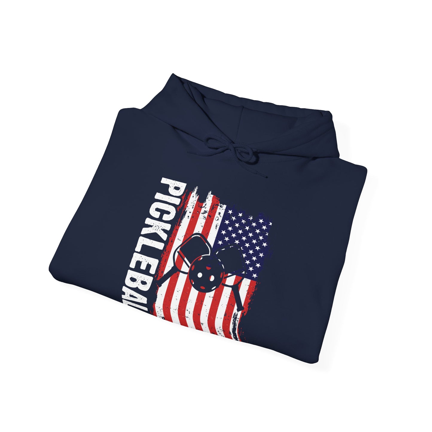 Men's Comfy Pickleball Hoodie - Pickleball with American Flag