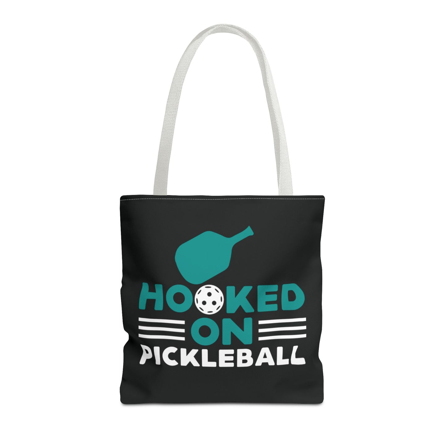 Pickleball Bold Tote Bag - Hooked on Pickleball White