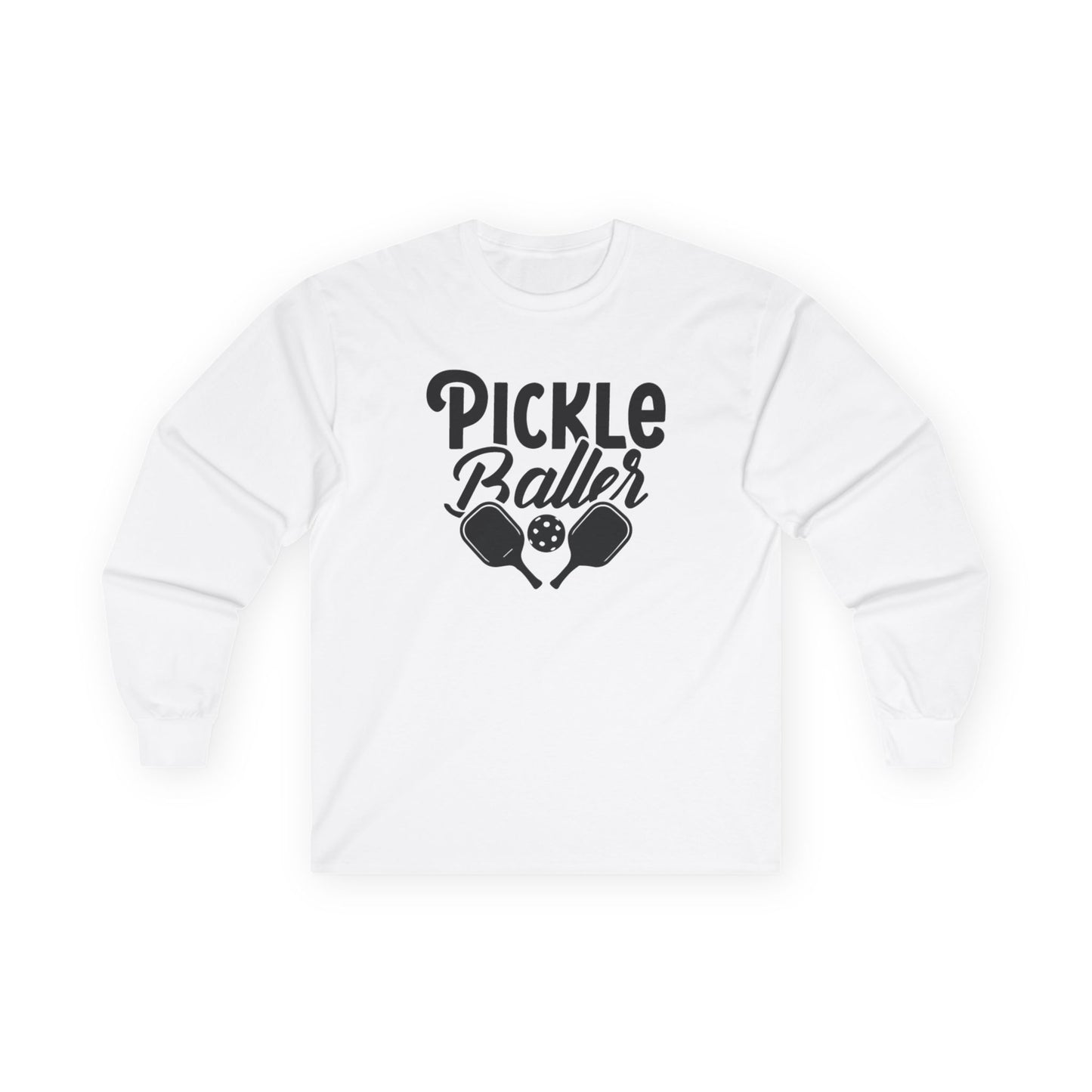 Men's Comfy Pickleball Long Sleeves top - Pickleballer White
