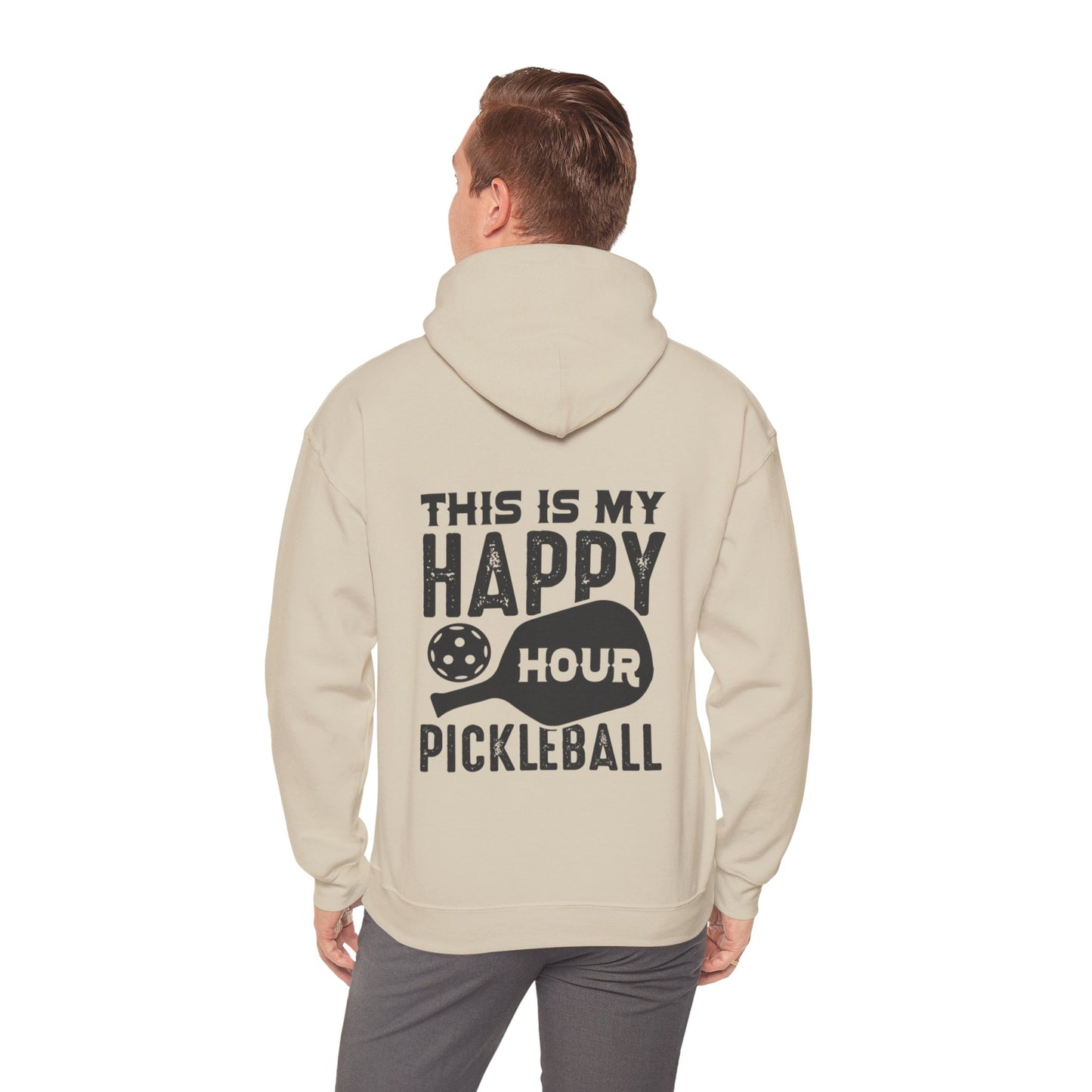 Men's Soft Pickleball Hoodie - This Is My Happy Hour Pickleball