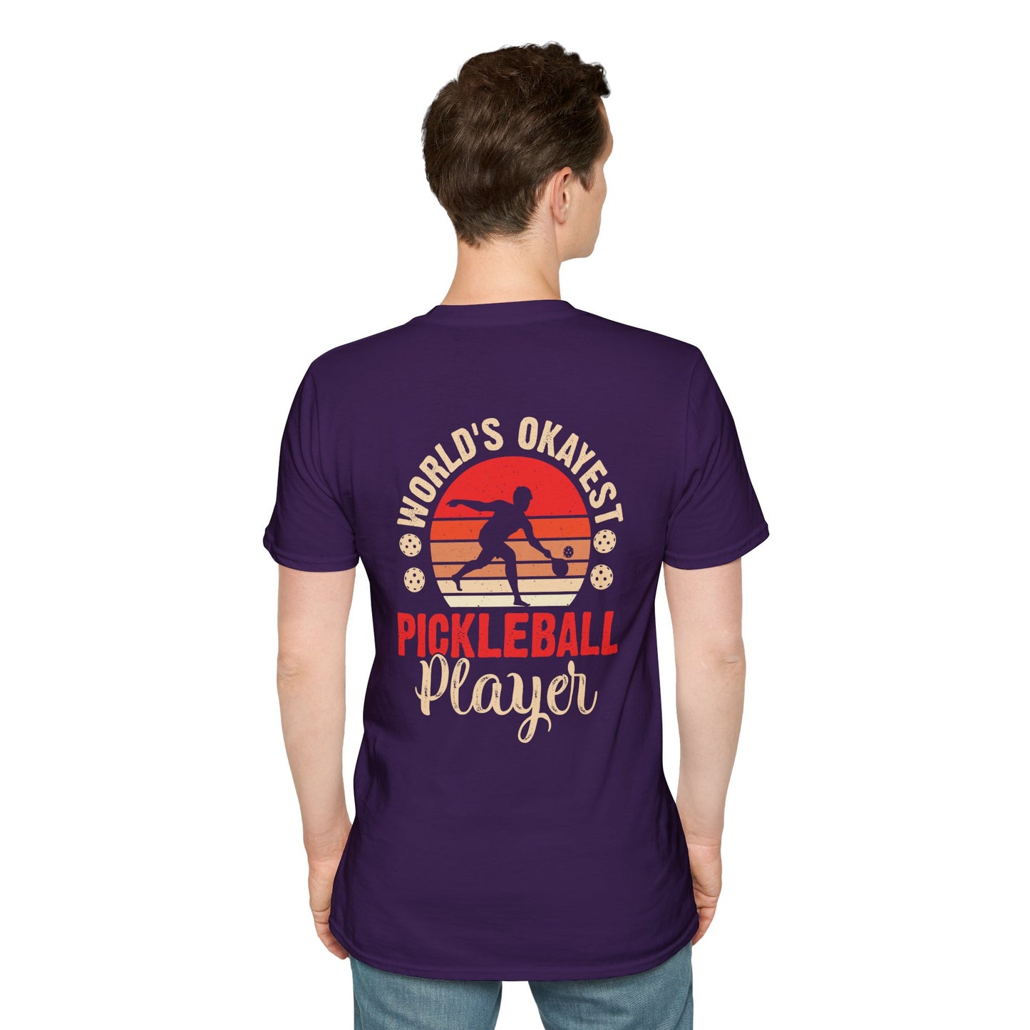 Men's Pickleball T-shirt - World's Okayest Pickleball Player Retro