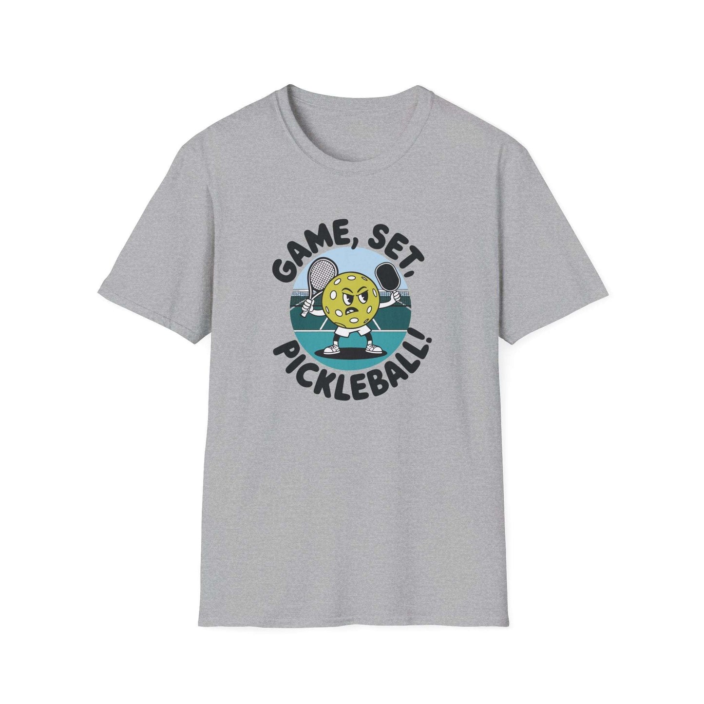 Men's Soft Pickleball T-shirt - Game, Set, Pickleball Gray