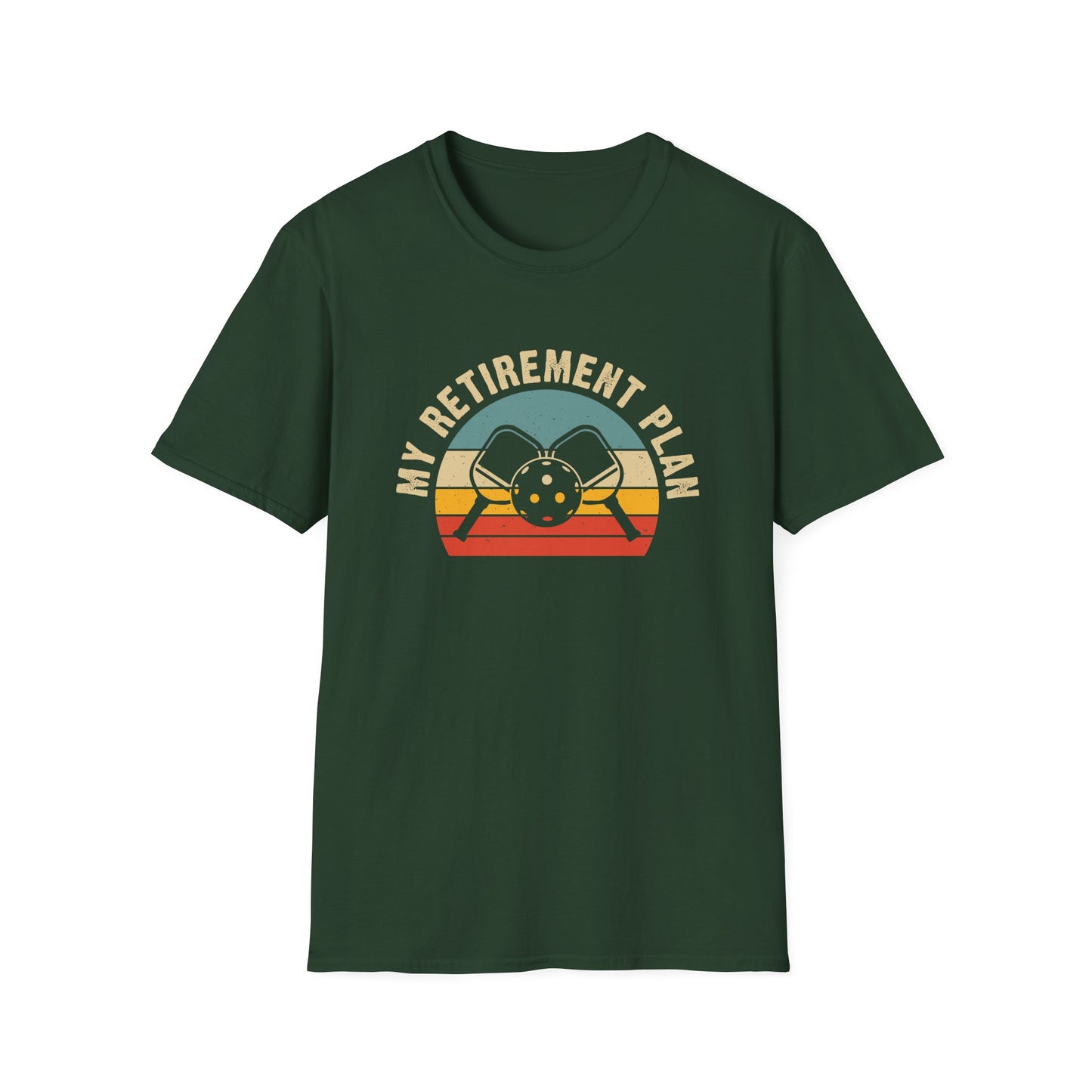 Men's Bold Pickleball T-shirt - My Retirement Plan Retro Green
