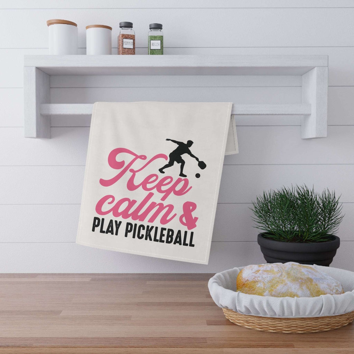 Pickleball Cute Tea Towel - Keep Calm & Play Pickleball