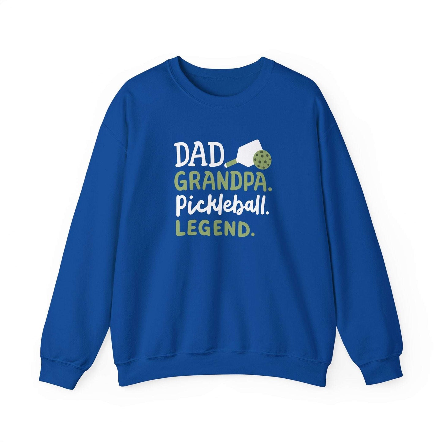 Men's Soft Pickleball Sweatshirt - Dad Grandpa Pickleball Legend Royal