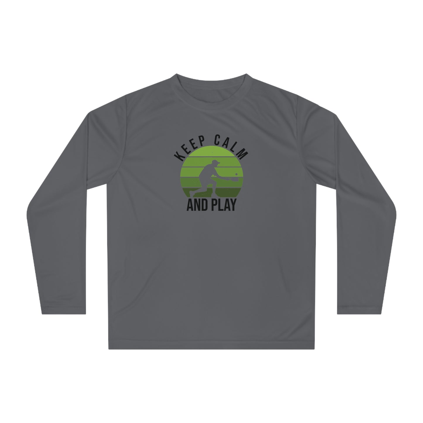 Women's Quirky Pickleball Long Sleeves top - Keep Calm and Play Gray