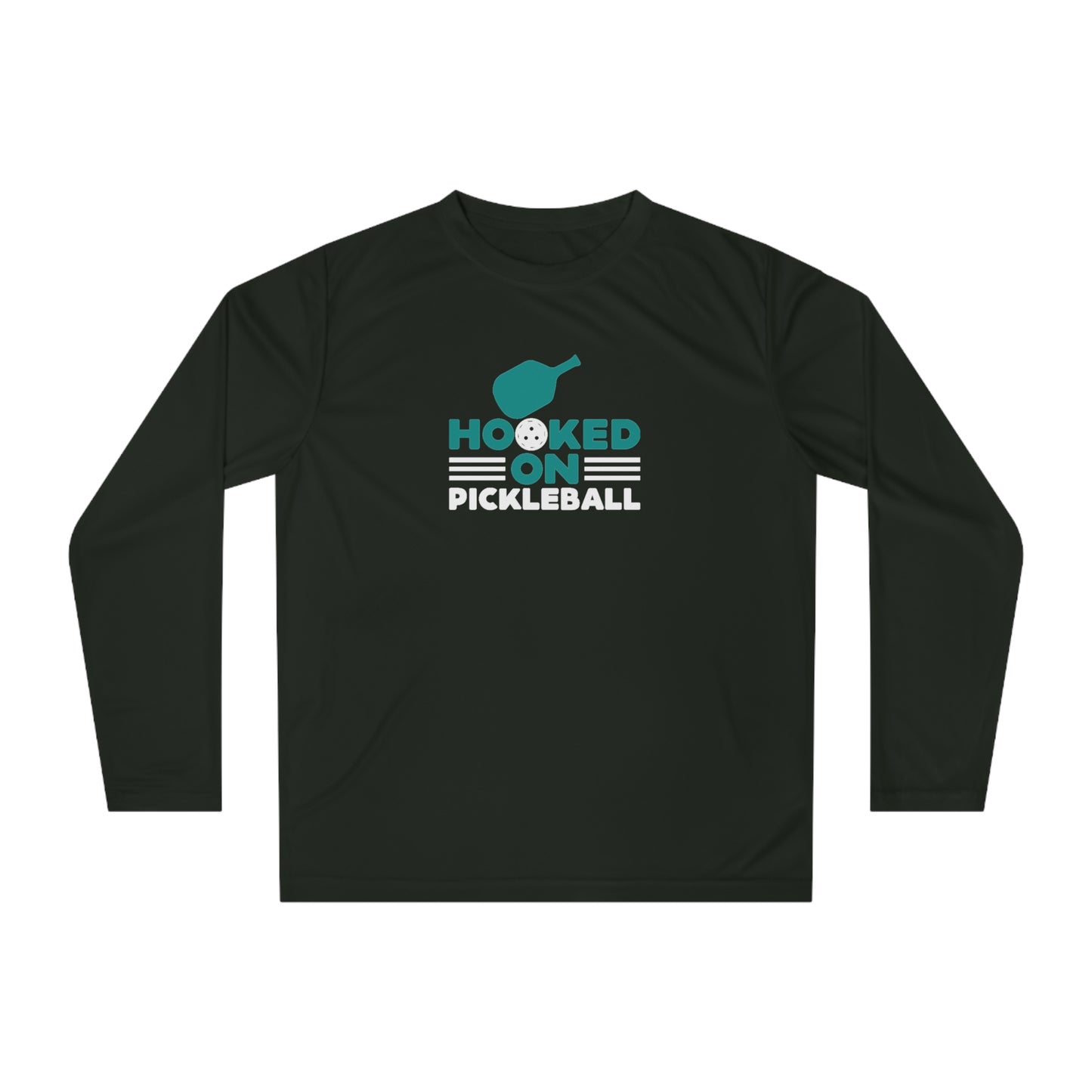 Women's Lightweight Pickleball Long Sleeves top - Hooked on Pickleball Black