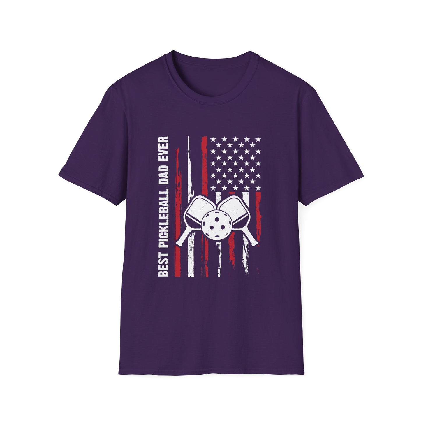 Men's Bold Pickleball T-shirt - Best Pickleball Dad Ever Purple