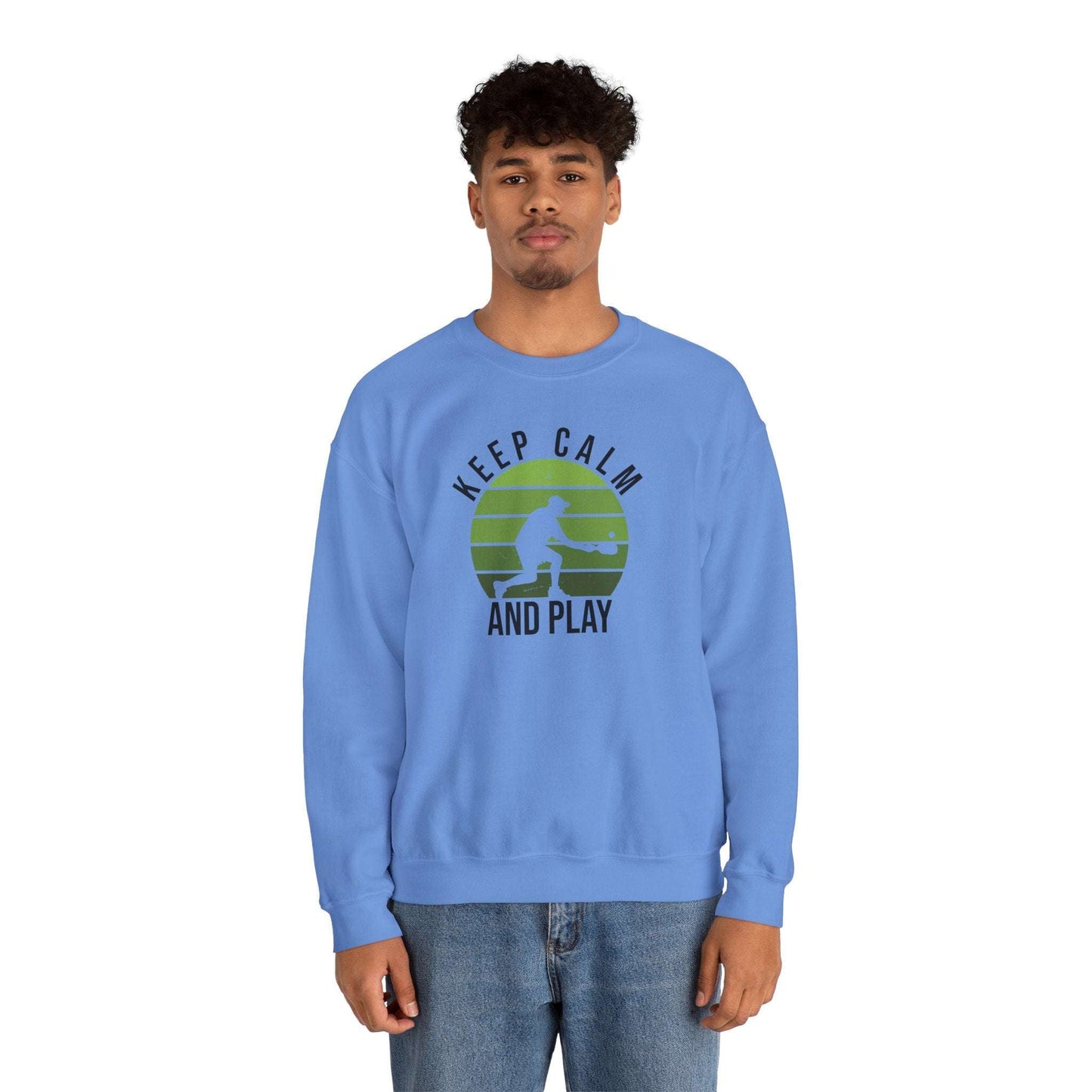 Men's Durable Pickleball Sweatshirt - Keep Calm and Play