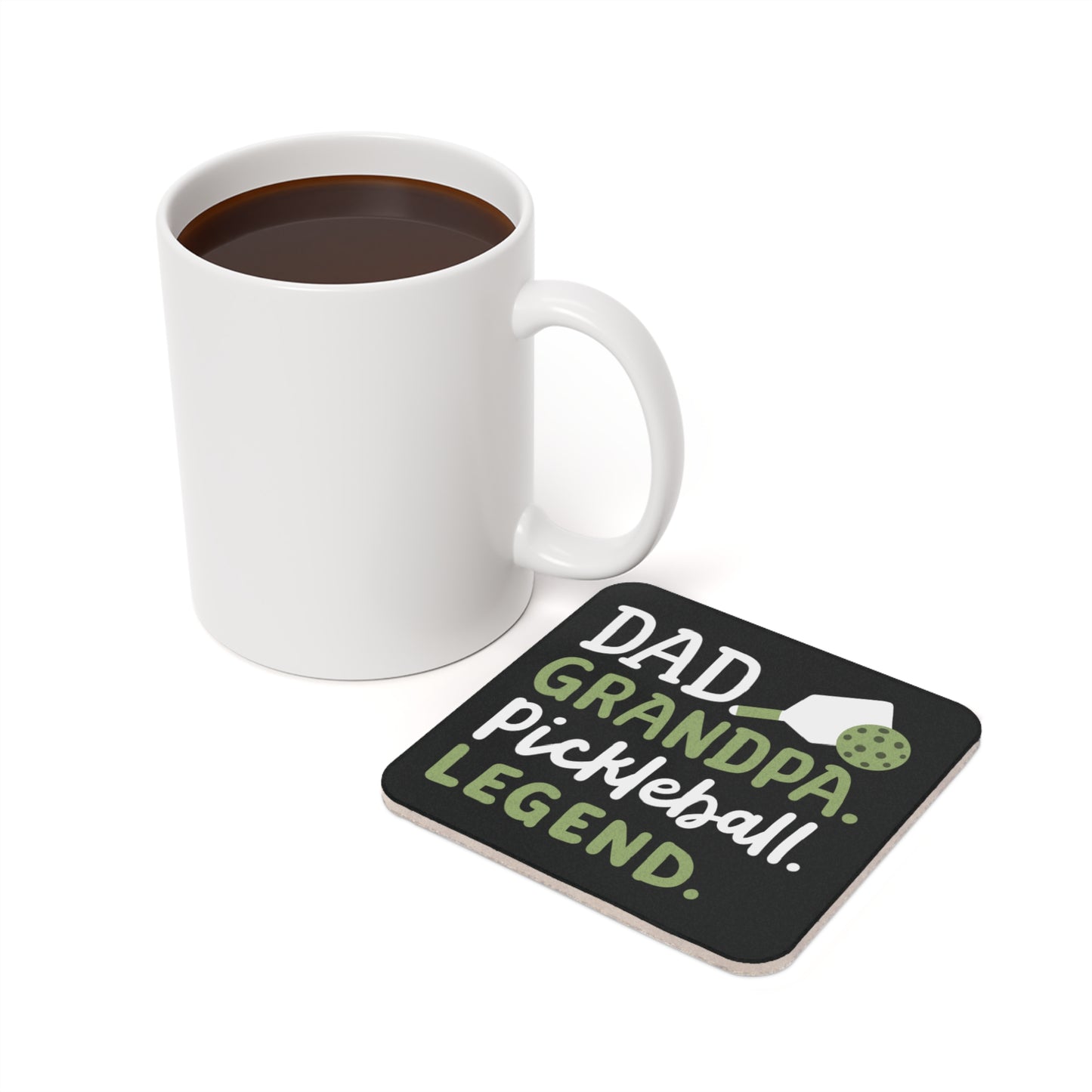 Pickleball Practical Cork Coaster - Dad Grandpa Pickleball Legend