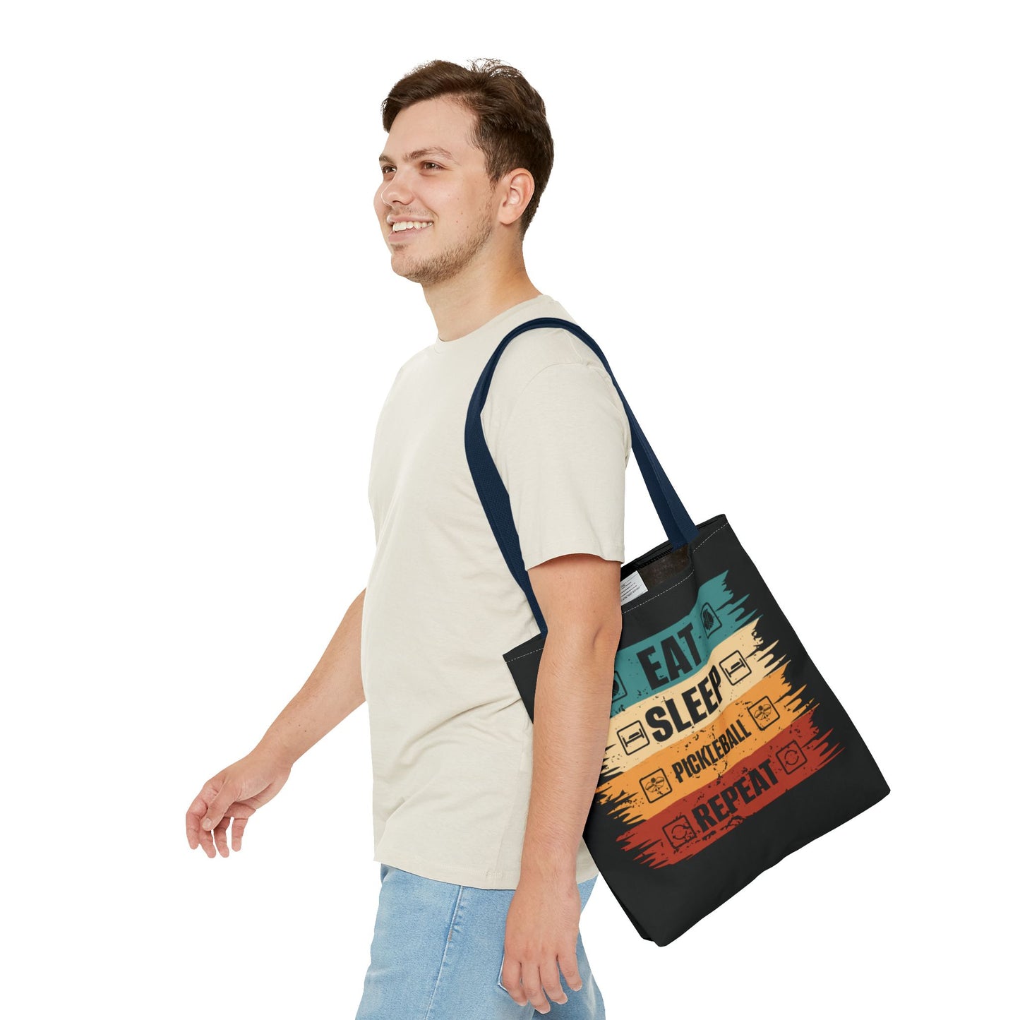 Pickleball Cool Tote Bag - Eat Sleep Pickleball Repeat Retro