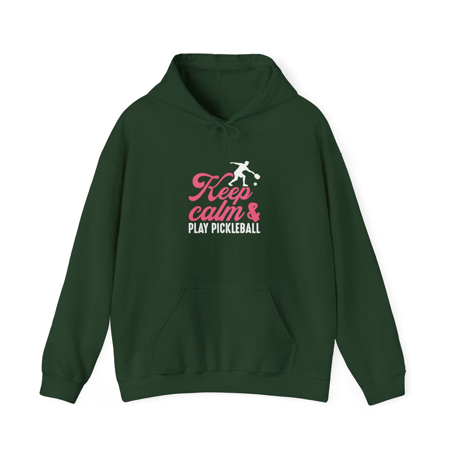 Women's Playful Pickleball Hoodie - Keep Calm & Play Pickleball Green
