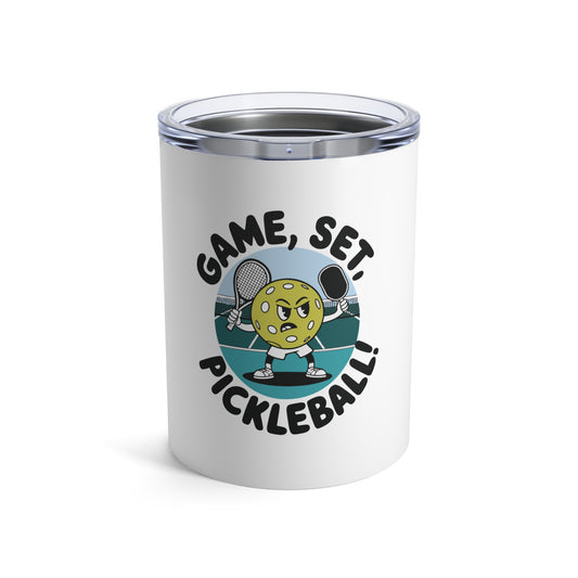 Pickleball Unique Tumbler - Game, Set, Pickleball White