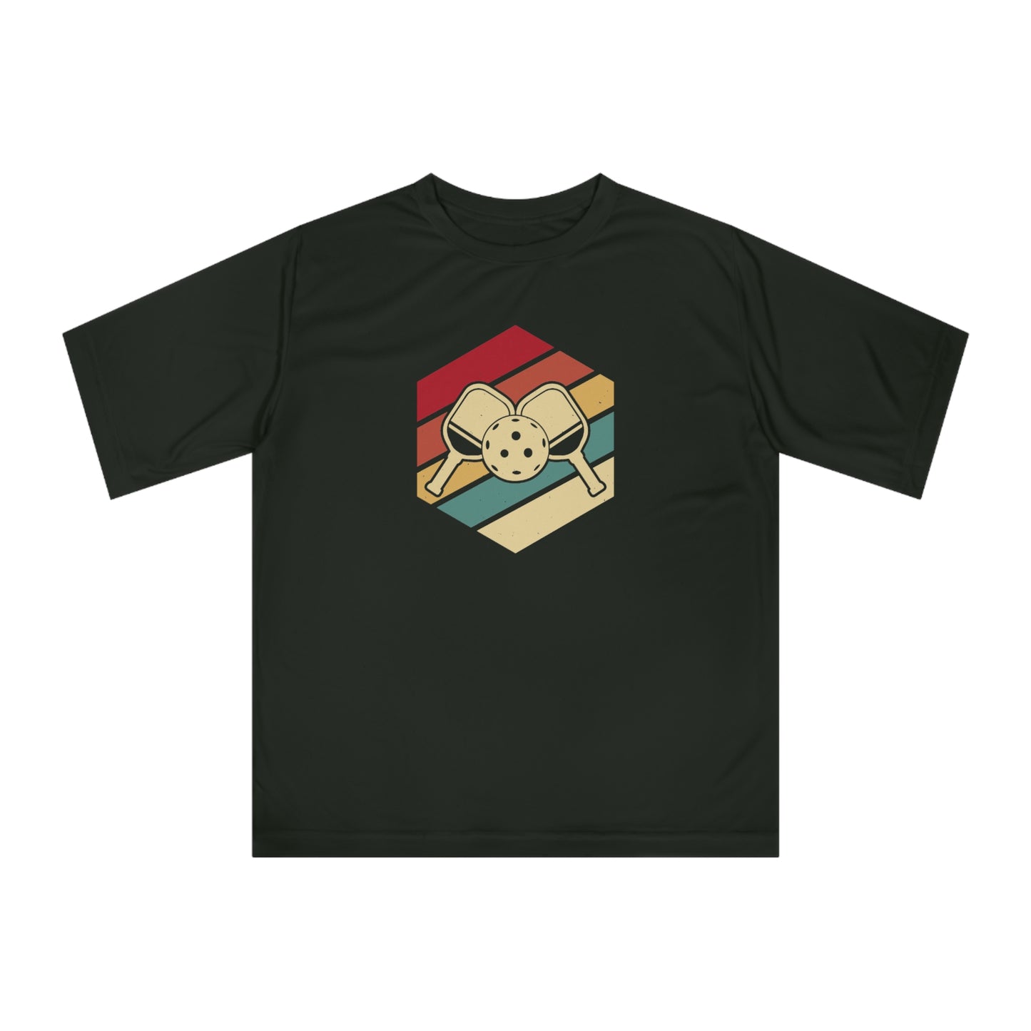 Men's Comfy Pickleball T-shirt - Paddle and Ball Retro Black