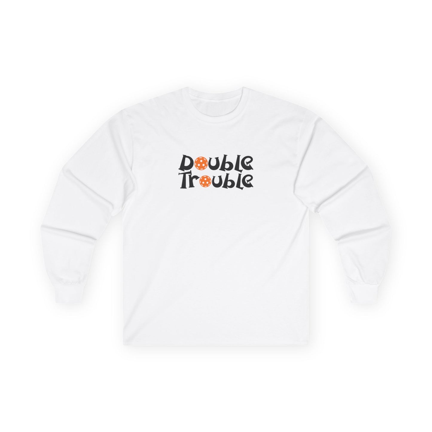 Men's Playful Pickleball Long Sleeves top - Double Trouble White