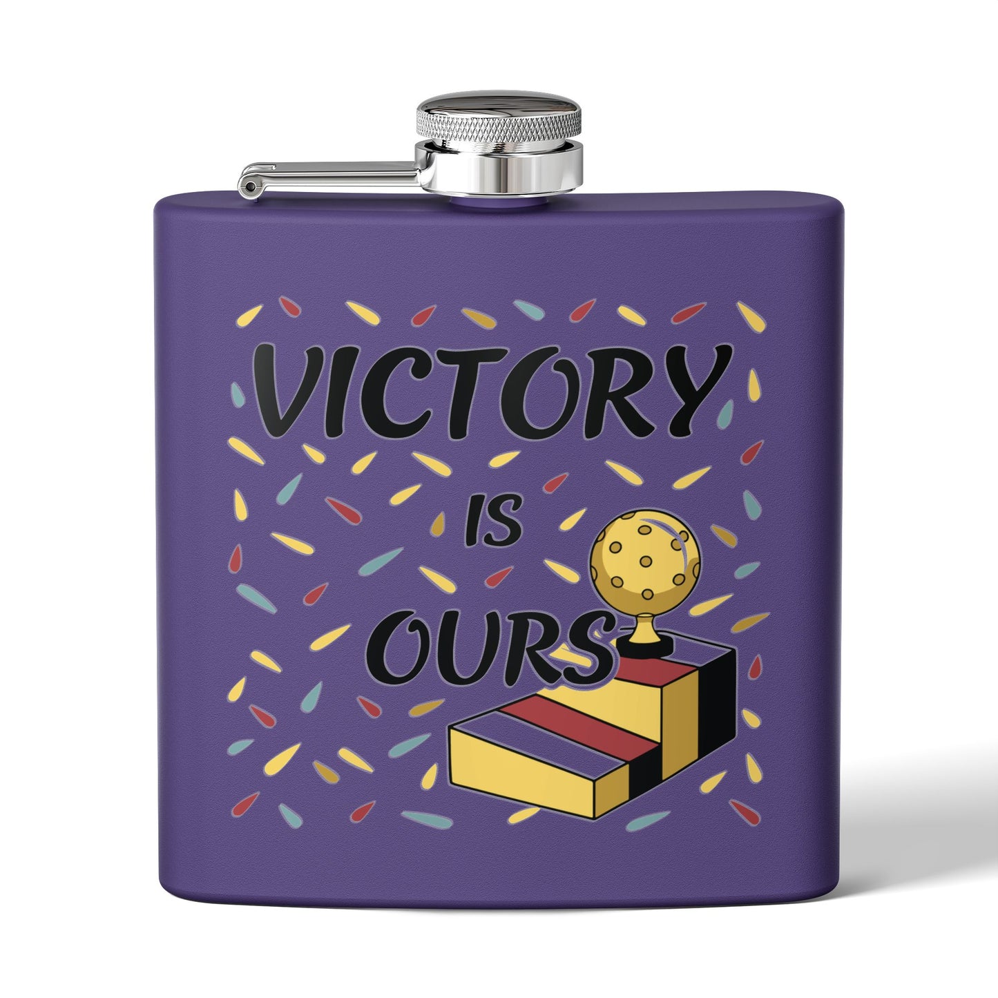 Pickleball Vibrant Flask - Victory is Ours Purple