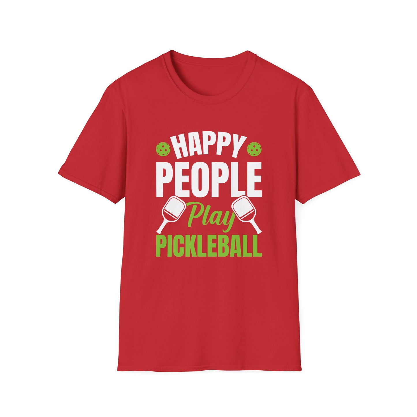 Women's Soft Pickleball T-shirt - Happy People Play Pickleball