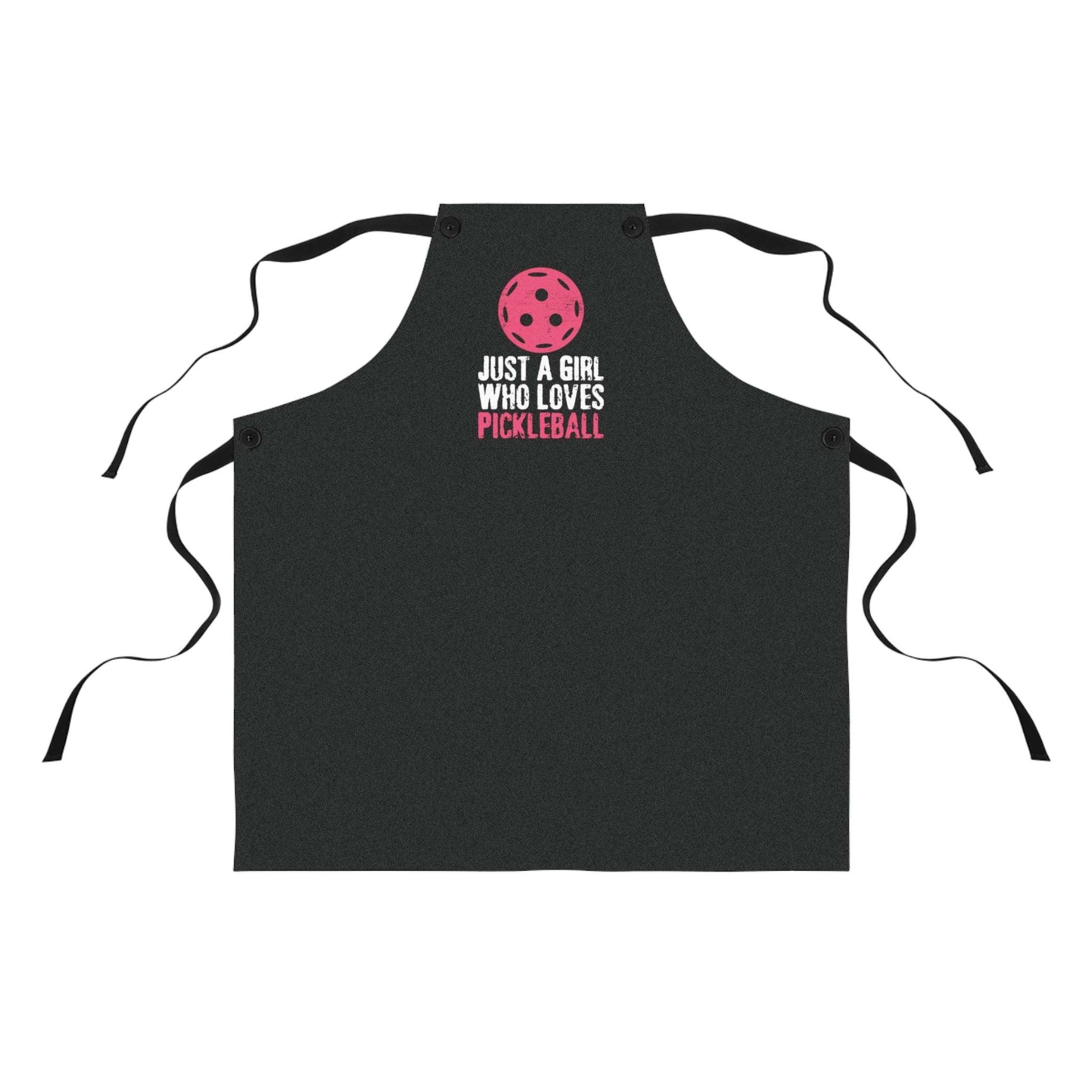Pickleball Cheerful Apron - Just a Girl Who Loves Pickleball Black
